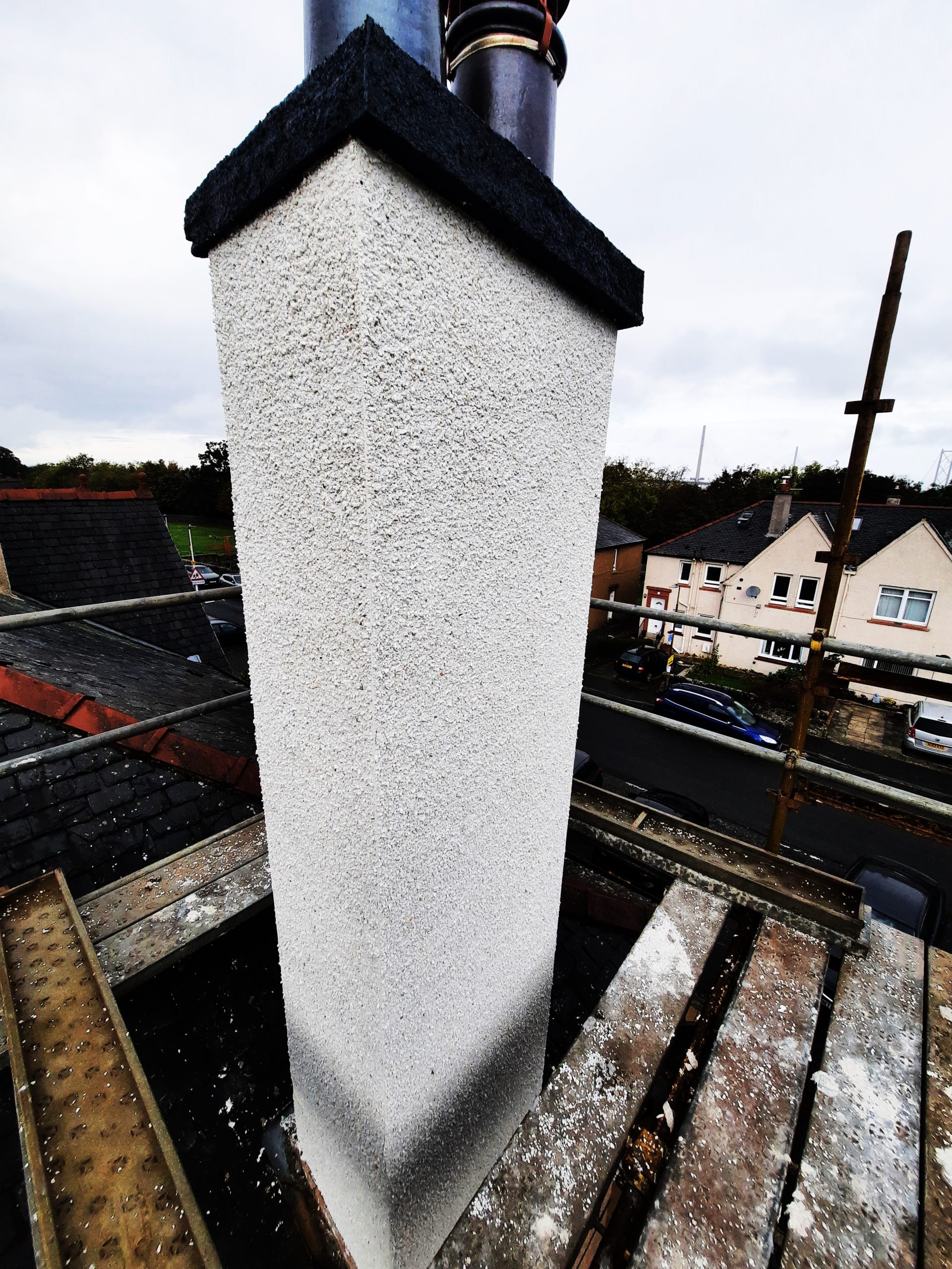 Roughcast System to the Chimney – South Queensferry