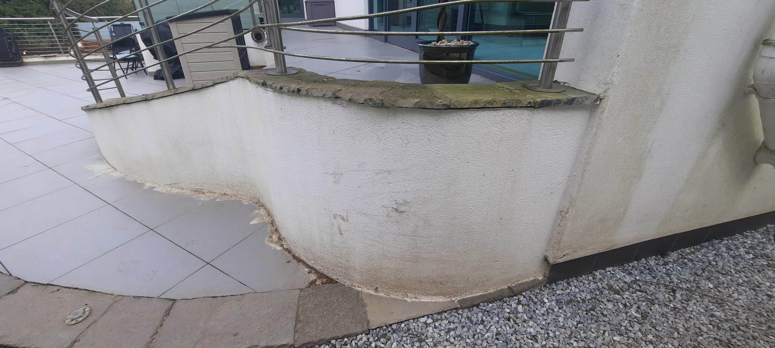 Insulation Edinburgh behind restored curved wall