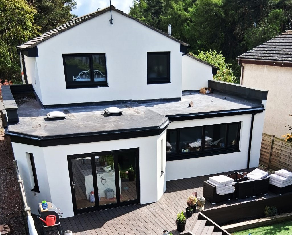 Insulation Edinburgh for modern flat-roof section