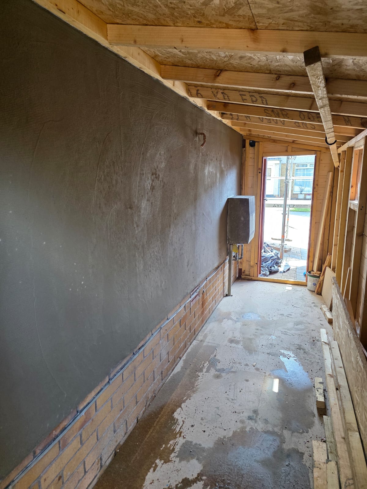 interior view during solid wall insulation Edinburgh installation