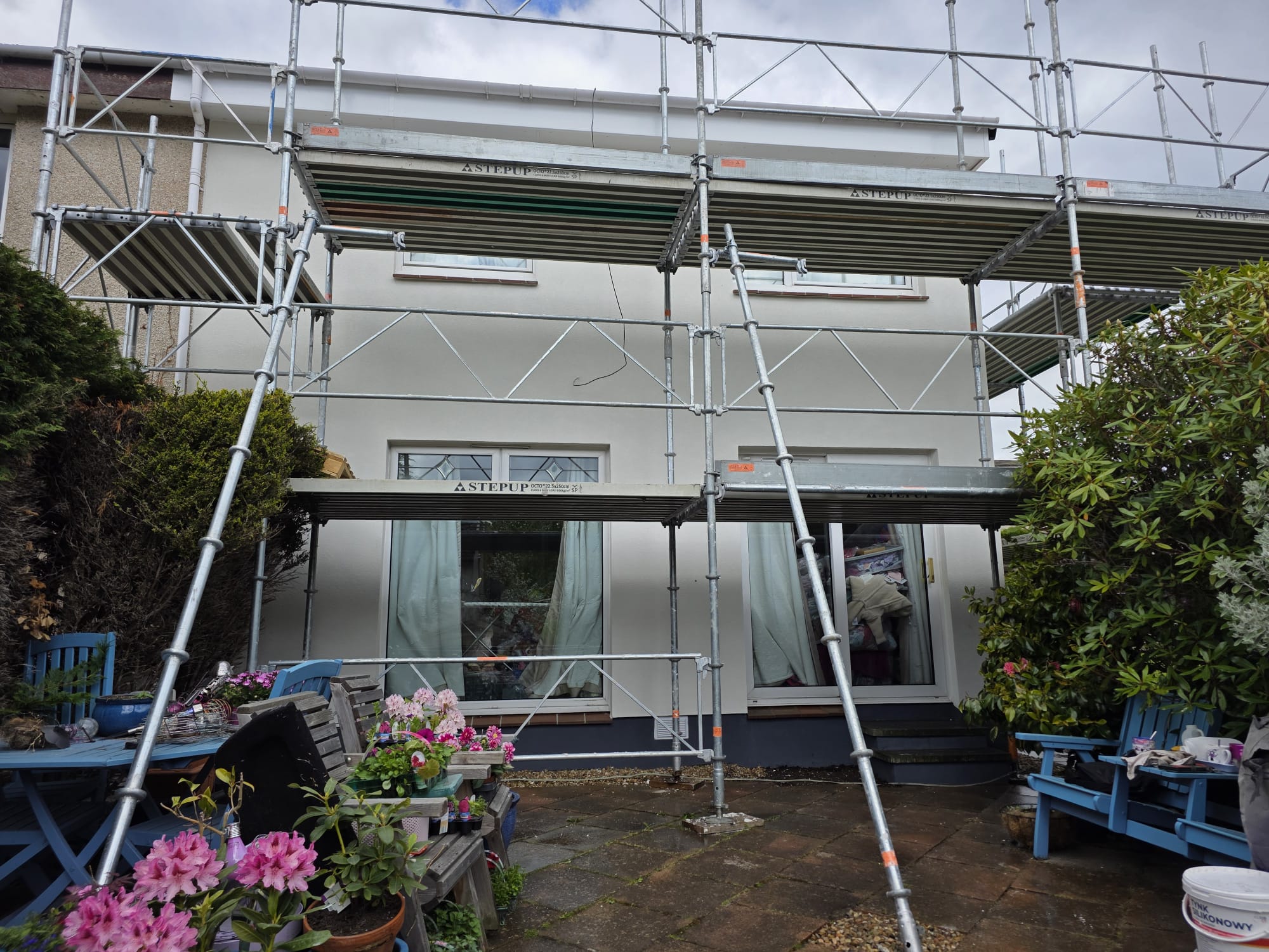 rear facade of building with scaffolding for Insulation Edinburgh application