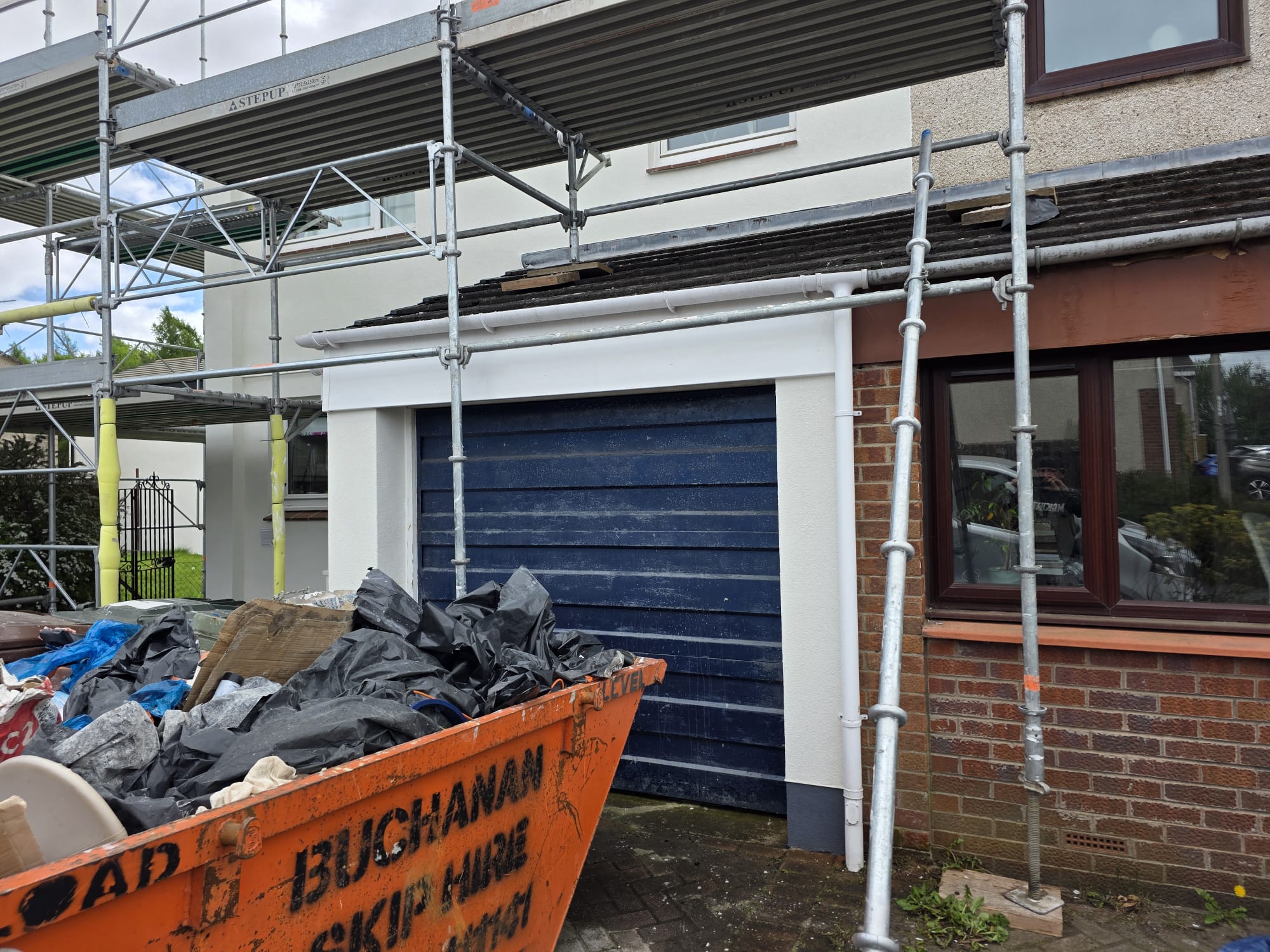 house rendering Edinburgh project with skip and garage access