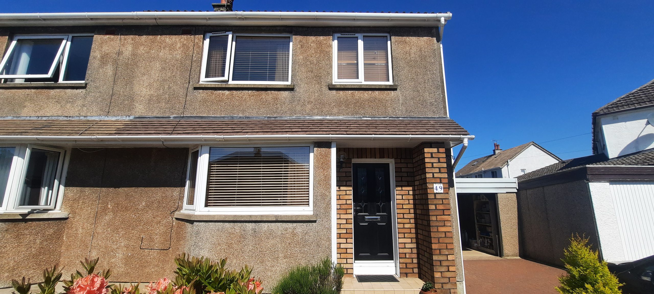 darkened facade ready for roughcast render repair upgrade