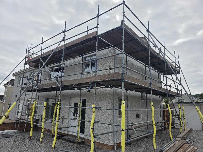 full property view during solid wall insulation Edinburgh installation